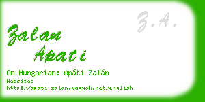 zalan apati business card